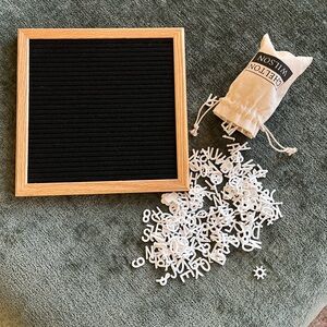 Black Felt Letter Board with Wooden Frame